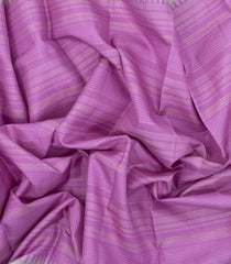 Lavender Handloom Korvai Kanchipuram Silk Saree With Grey Border-KA14712