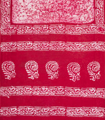 Hot Pink Printed Jaipur Cotton Saree With Abstract Motifs-JC1459