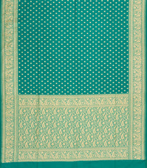 Aquamarine Woven Blended Satin Saree With Floral Zari Motifs-BL6014