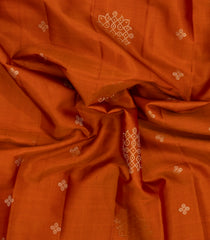 Rust Handloom Soft Silk Saree With Kolam Buttas-SO4694