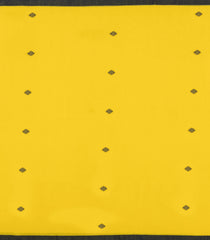 Yellow Handloom Bengal Cotton Saree With Black Buttas-BG1562