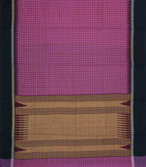 Dusty Pink Woven Tussar Silk Saree With Chekcs & Contrast Border-TU3230