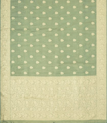 Aquamarine Woven Art Tissue Dupion Saree With Floral Zari Buttas-BL5889