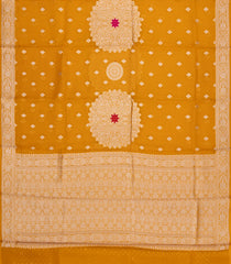 Mustard Woven Pure Organza Silk Saree With Zari Buttas-KS1118