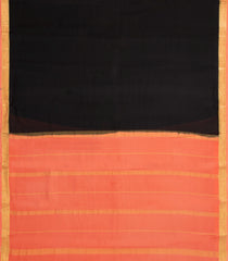 Black Woven Mysore Silk Saree With Contrast Border-MS3643
