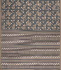 Grey Printed Synthetics Dola Silk Saree With Floral Motifs-BL5272
