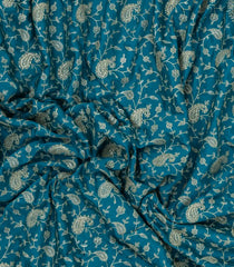 Cyan Woven Synthetic Blended Saree With Embroidered Motifs-EN2036