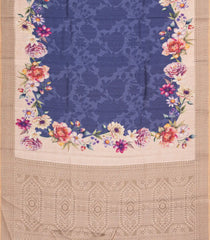 Purple Woven Synthetic Dola Silk Saree With Printed Floral Motifs