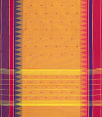 Yellow Woven Chettinad Cotton Saree With Buttas-CN1878