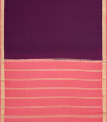 Dark Magenta Woven Mysore Silk Saree With Contrast Border-MS3653