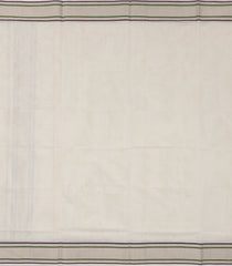 Off White Handloom Kerala Cotton Saree With Maroon Zari Border-KEC1018