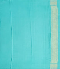 Turquoise Woven Mysore Silk Saree With Checks-MS3056