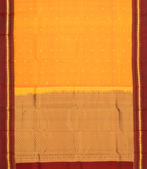 Mustard Woven Pure Silk Saree With Buttas & Contrast Border -EC2525