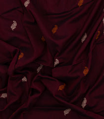 Maroon Handloom Bengal Cotton Saree With Mango Buttas-BG1592