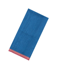 Sky Blue Printed Synthetic Kotha Silk Saree With Contrast Border-SY0538