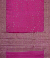 Pink Woven Tussar Silk Saree With Floral Buttas-TU3579