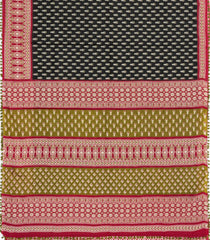 Black Printed Jaipur Cotton Saree With Contrast Border-JC1706