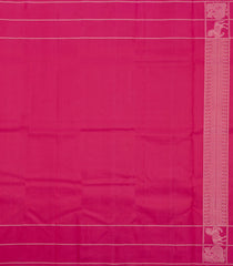 Dark Green Handloom Soft Silk Saree With Stripes & Contrast Border-SO4525