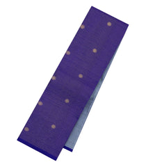 Grey & Purple Handloom Kanchipuram Silk Saree With Checks & Buttas-KA15141