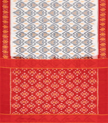 Off White Handwoven Orissa Cotton Saree With Tie & Dye Motifs-OR0926