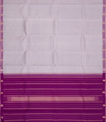 Grey Handloom Kanchipuram Silk Saree With Checks-KA15686