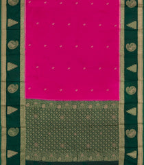 Hot Pink Woven Art Crepe Saree With Stone Work In Contrast Border-BL5142