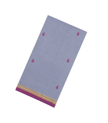 Grey Handloom Bengal Cotton Saree With Buttas-BG1643