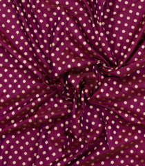 Burgundy Woven Blended Satin Saree With Floral Zari Motifs-BL5997