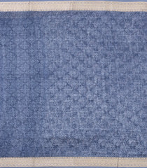 Grey Printed Chanderi Cotton Saree With Floral Motifs-CC1439