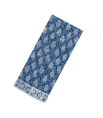Blue Printed Jaipur Cotton Saree With Floral Motifs-JC1512