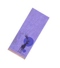 Lavender Printed Synthetic Linen Saree With Zari border-BL5153