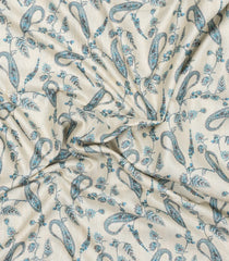 Cream Printed Synthetic Kotha Silk Saree With Zari Border-SY0043