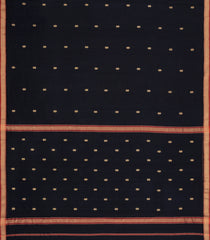 Black Handloom Maheswari Silk Cotton Saree With Buttas & Zari Border-SC4858