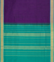 Purple Handloom Silk Cotton Saree With Contrast Border-SC4489