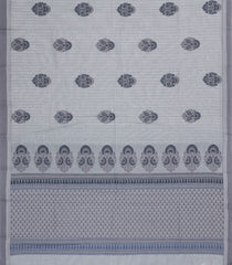 Grey Woven Rasipuram Cotton Saree With Stripes & Buttas-RA2579