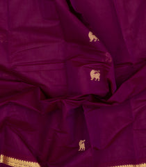 Magenta Handloom Kanchi Cotton Saree With Yazhi Buttas-KC1829