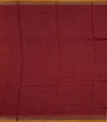 Crimson Woven Tussar Silk Saree With Stripes & Printed Floral Motifs-TU3114
