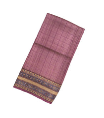 Lilac Handloom Tussar Silk Saree With Printed Floral Motifs-TU2717
