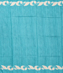 Turquoise Woven Art Matka Silk Saree With Printed Floral Motifs-BL3689