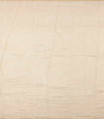Cream Woven Art Linen Saree With Embroidered Buttas & Border-BL6032