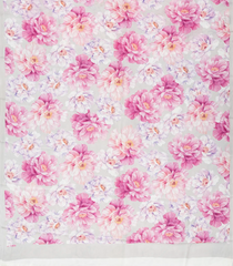 Off White Woven Crepe Silk Saree With Printed Floral Motifs-PS0515