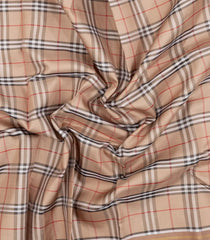 Beige Handloom Kanchipuram Silk Saree With Checks-KA15545