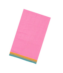 BubbleGum Pink Woven Bengal Cotton Saree With Contrast Border-BG1859