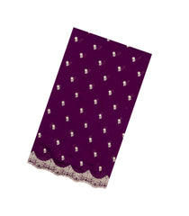 Dark Purple Woven Synthetic Blended Saree With Embroidered Motifs-EN2066