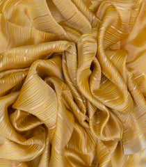 Yellow Woven Banarasi Organza Silk Saree With Stripes-BE1682