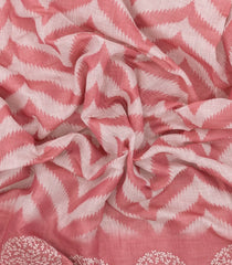 Peach Printed Synthetics Linen Saree With Embroidery Border-BL5317