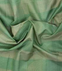 Cardamom Green Handloom Soft Silk Saree With Checks & Contrast Pallu -SO4626