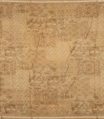 Beige Printed Chanderi Cotton Saree With Floral Motifs-CC1718