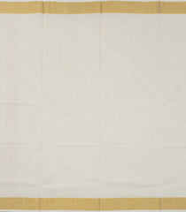 Off White Handloom Kerala Cotton Saree With Zari Border-KEC1050