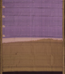 Lilac Kanchipuram Silk Saree With Buttas & Contrast Border-KA14955